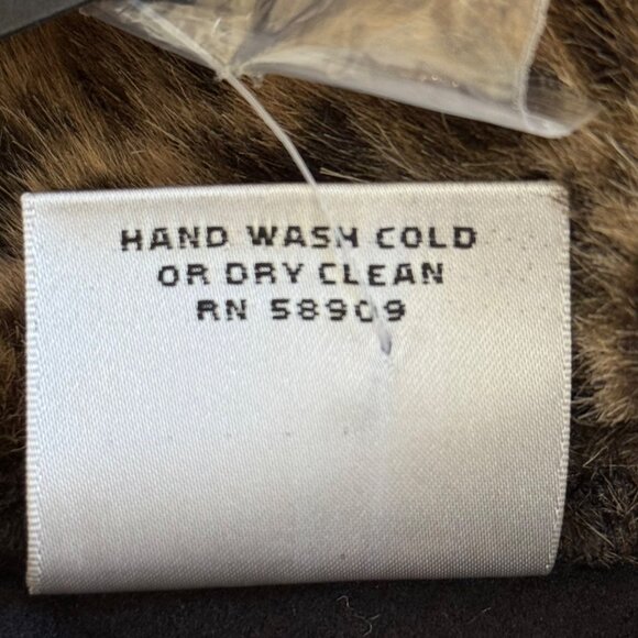 Preston & York Womens Black Cape Poncho Coat Leopard Faux Fur Trim NWT - Picture 10 of 12